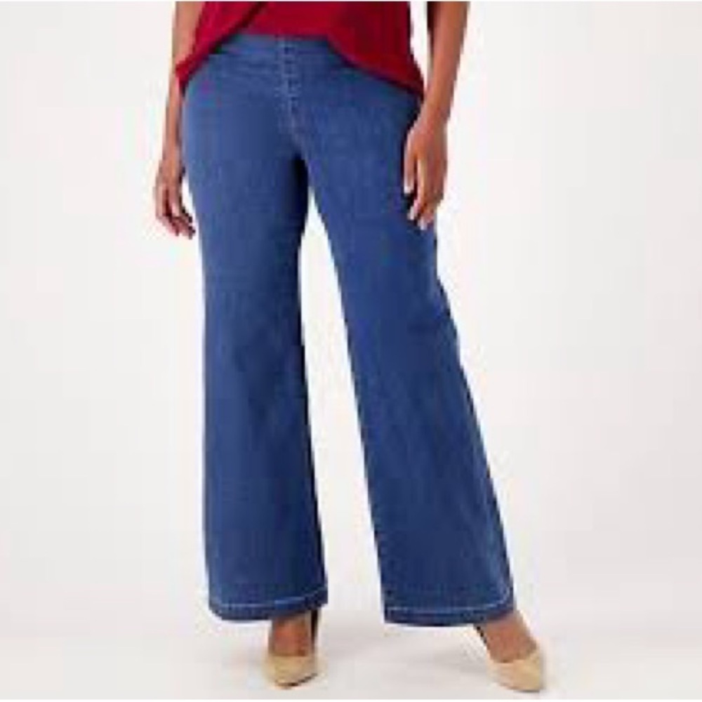 NYDJ SculptHer Teresa Wide Leg Pull On Jeans, Size 1X, NWT